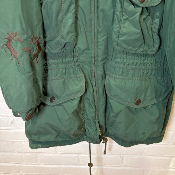 Vintage 90s Bogner Expedition Ski Snowboard Jacket Green Embroidered Men's 42 - Picture 6 of 15